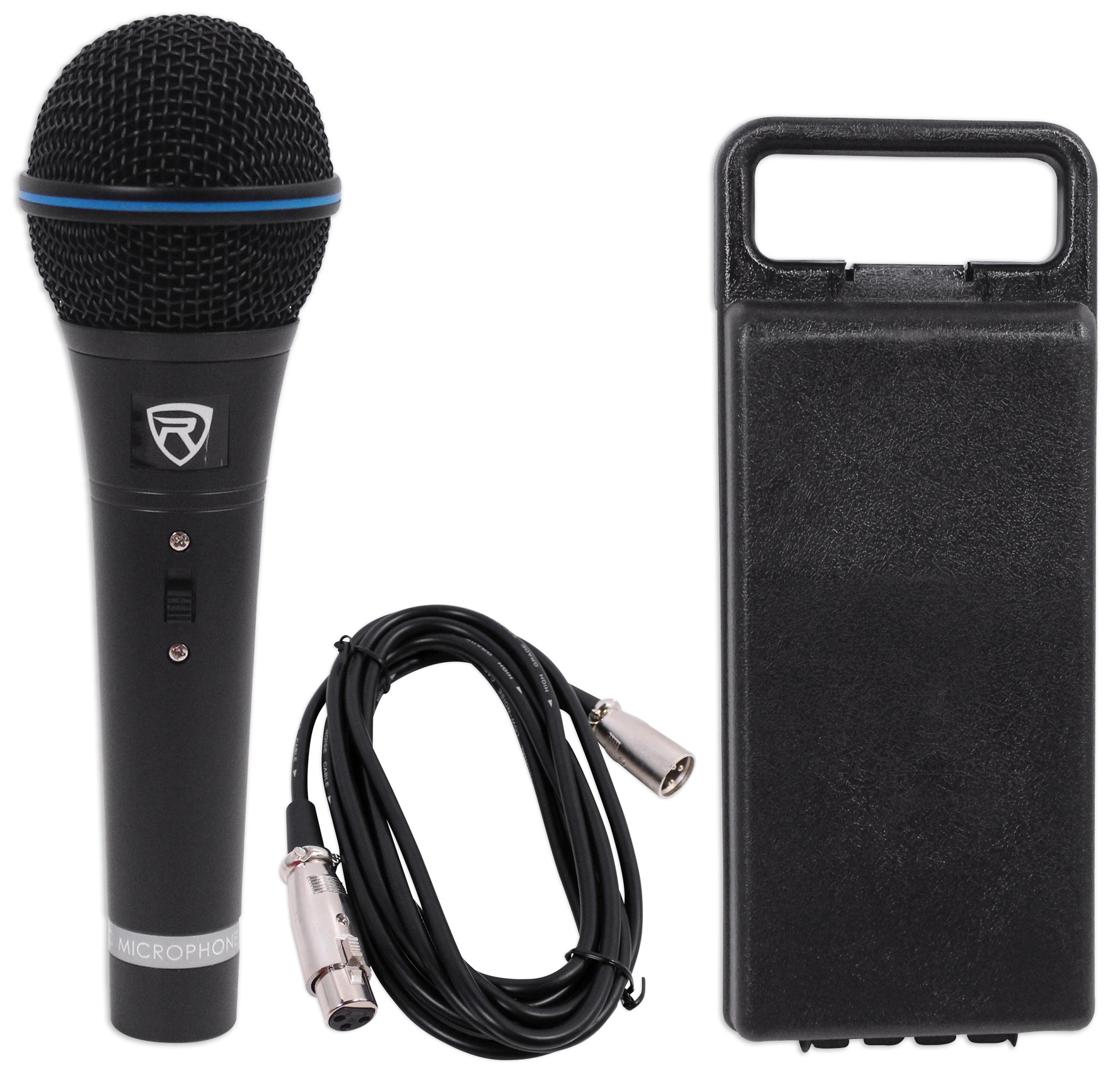 4) Rockville RMM-XLR Dynamic Cardiod Professional Metal Microphones w/XLR Cables