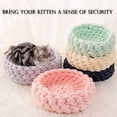 thumbnail image 4 of Lits pour Chats pour Chats d'Intérieur Chiens, Chaton Chaton Chaton Lit Rond Doux Polyester Coton Coussins pour Animaux de Compagnie Lits Lavables, 4 of 5