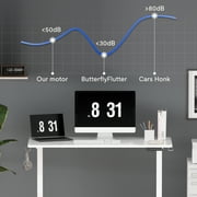 FitStand 55x28 Home Office Height Adjustable Standing Desk with Hooks, Ergonomic Electric Stand Up Computer Desk, White