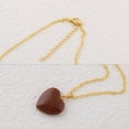 thumbnail image 3 of Natural Stone Heart Gemstone Healing Crystal Pendant Lucky Blessing Energy Necklace for Women Men, Gold Sandstone, 3 of 6