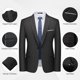 thumbnail image 4 of Conjunto de traje WULFUL para hombre de 2 piezas, ajustado, con un botón, negro, 4 of 5