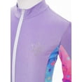 thumbnail image 5 of Ocealan Kids Girls Athletic Sport Jacket Zipper Figure Ice Skating Training Top Long Sleeve Sparkly Purple 10, 5 of 7