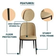 thumbnail image 5 of LeisureMod Tule Mid-Century Modern Dining Side Chair with Leather Seat and Powder-Coated Steel Frame for Kitchen and Dining Room, Walnut/Light Brown, 5 of 11