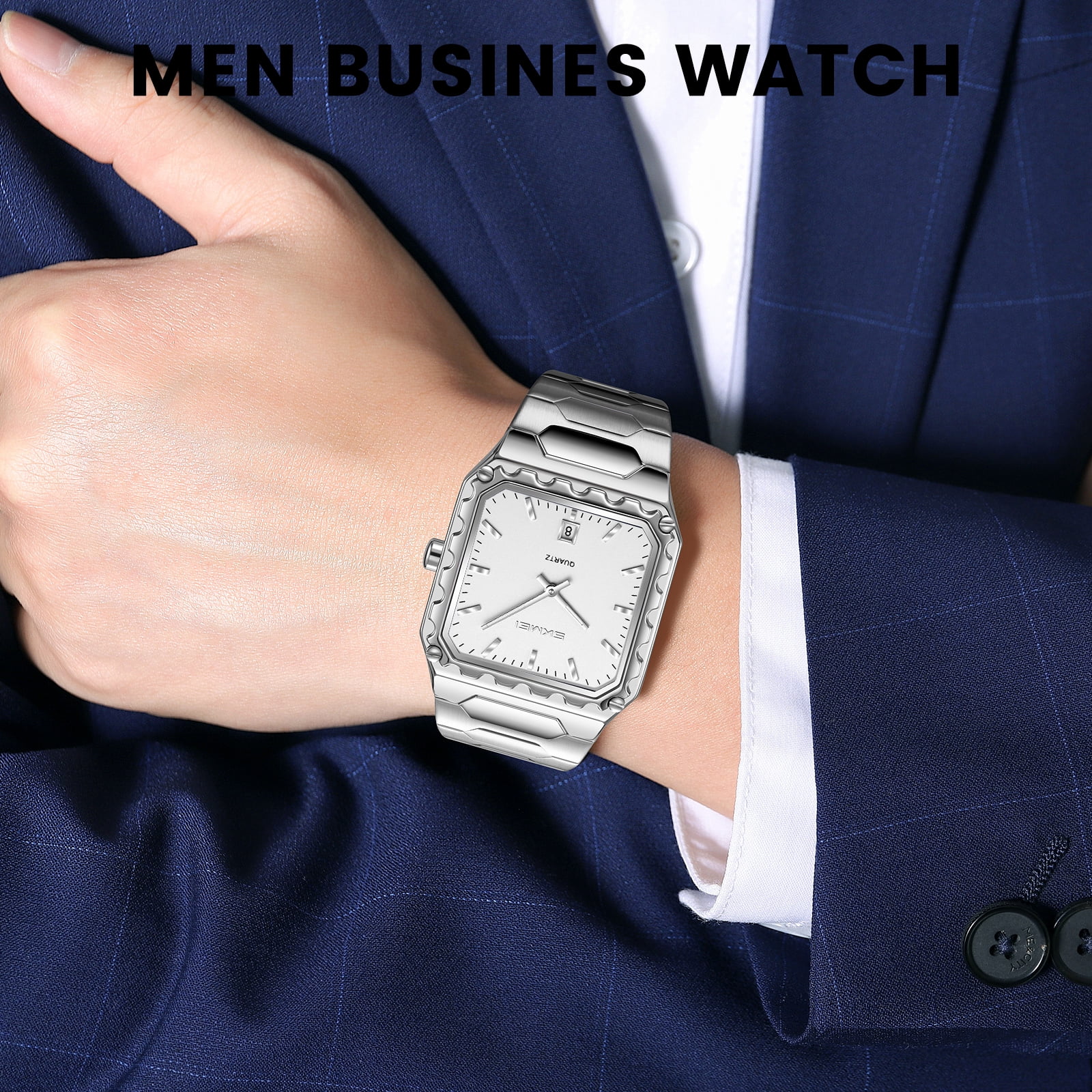 SKMEI Watches for Men Fashion Business Mens Watch Analog Quartz Big Face Luxury Classic Stainless Steel Waterproof Luminous Wristwatch