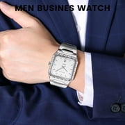 SKMEI Watches for Men Fashion Business Mens Watch Analog Quartz Big Face Luxury Classic Stainless Steel Waterproof Luminous Wristwatch