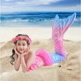 thumbnail image 4 of Gelikeya Girls Swimsuits Size 8-9 Kids' Swimwear 3 Piece Set Floral Bikini Tops Skirt Shorts Summer Holiday Hawaiian Beach Wear Cute Ruched Bathing Suit (Child, X09-Hot Pink), 4 of 7