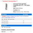thumbnail image 2 of Instrument Panel Light Bulb - Compatible with 1979 - 1999 Toyota Celica 1980 1981 1982 1983 1984 1985 1986 1987 1988 1989 1990 1991 1992 1993 1994 1995 1996 1997 1998, 2 of 2