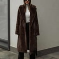 thumbnail image 4 of Pincandy Womens Faux Fur Coat with Belt Winter Fuzzy Fleece Open Front Long Cardigan Jacket Teddy Coats, 4 of 6