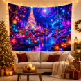 thumbnail image 3 of Luminous Cosmic Night With Vertical Tall Radiant Tree, Mystical Fantasy for Space Lovers, Galaxy Room Decor, Christmas Gift, Tapestry Wall Hanging for Bedroom and Dorm, 3 of 7