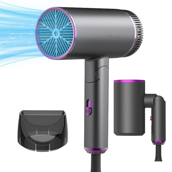 GAZILY Hair Dryer,1200W Professional Ionic Hair Blow Dryers,Powerful Hot/Cool Wind Blow Dryer,Foldable with 2 magnetic styling accessories Travel & Home Use, Black