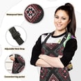thumbnail image 2 of Black Background with Red Square Apron Set with Oven Mitts Pot Holders Set of 5 Kitchen Stuff Accessories, 2 of 6