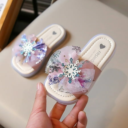 

kpoplk Cute Shoes For Teen Girls Summer Slippers Kids Girls Bow Flip Flops Rhinestone Children Cute Shoes For Teen Girls(Pink)
