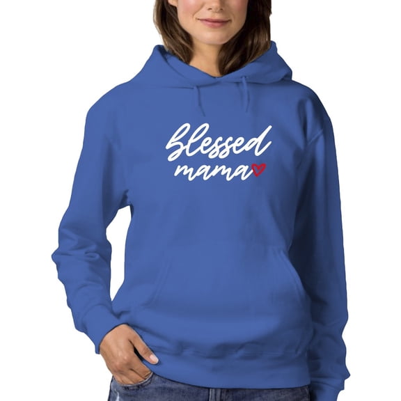Blessed Mama Cursive Writing Hoodie Women -GoatDeals Designs, Female 3X-Large