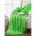 thumbnail image 4 of Home Soft Things Reversible Tweed Throw Blanket, Super Soft & Cozy - Green Flash, 50x60", 4 of 6