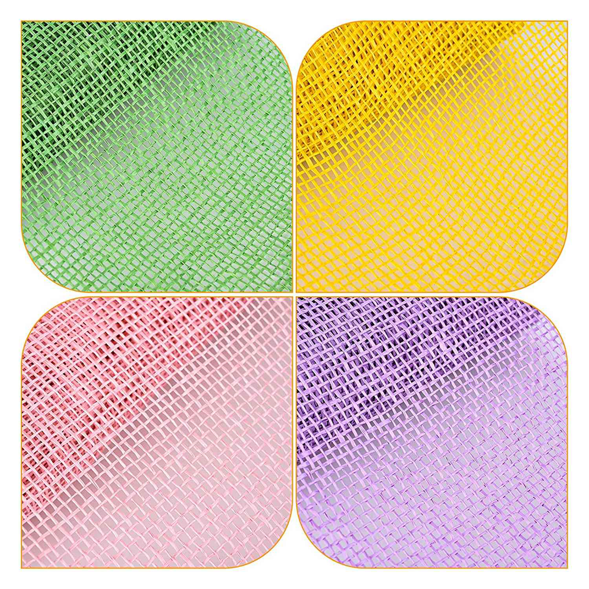 4 10 Inch x 5 Easter Mesh Ribbons Burlap Mesh Ribbon Decor