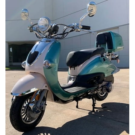 Trailmaster Sorrento 50 Retro Style Gas Powered Scooter, 49.6cc, Electric Start, Up to 35 MPH, (Green)