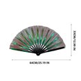 thumbnail image 2 of Abanico de Kung FU de 10 pulgadas con rayas de colores, abanico de baile, fiesta, festival de música, abanico de bambú, accesorios para escenario de fiesta, un abanico, 2 of 2