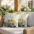 thumbnail image 3 of 24x24 Pillow Covers Set of 2, Summer Lemons Square Throw Pillow Covers for Couch/Sofa/Living Room, Rustic Black Plaid Truck Fruits Burlap Decorative Soft Pillowcases for Couch Throw Pillows, 3 of 9