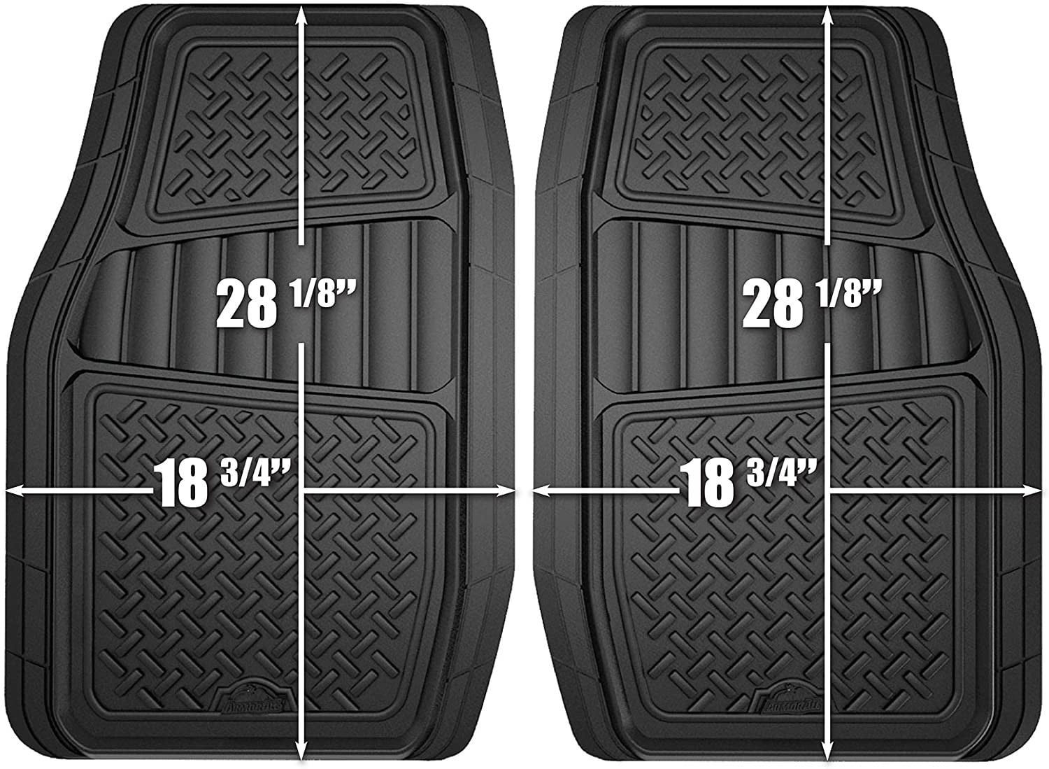 Armor All 2-Piece Rubber Floor Mat for Truck or SUV Black, 78830