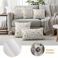 thumbnail image 5 of Vintage Flower Outdoor Pillow Covers 20x20 Set of 2,Waterproof Patio Throw Pillowcase Protectors,Botanical Wildflower Plant Country Daisy Decorative Pillow Shams Cushion Covers for Seat Bed Couch, 5 of 8
