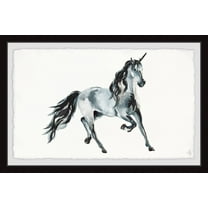 Marmont Hill Majestic Black Unicorn Framed Wall Art