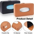 thumbnail image 3 of WSNIJFU Car Tissue Holder, Sun Visor Napkin Holder, PU Leather Backseat Car Tissue Case Holder, Mask Holder, Tissue Holder Napkin Box for Universal Auto, Car Must Haves Interior Accessories (Brown), 3 of 7