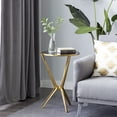 thumbnail image 2 of DecMode 16" x 24" Gold Aluminum Accent Table with Shaded Glass Top, 1-Piece, 2 of 11