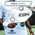 Diadem Icon v2 Pickleball Paddle (White, Standard)