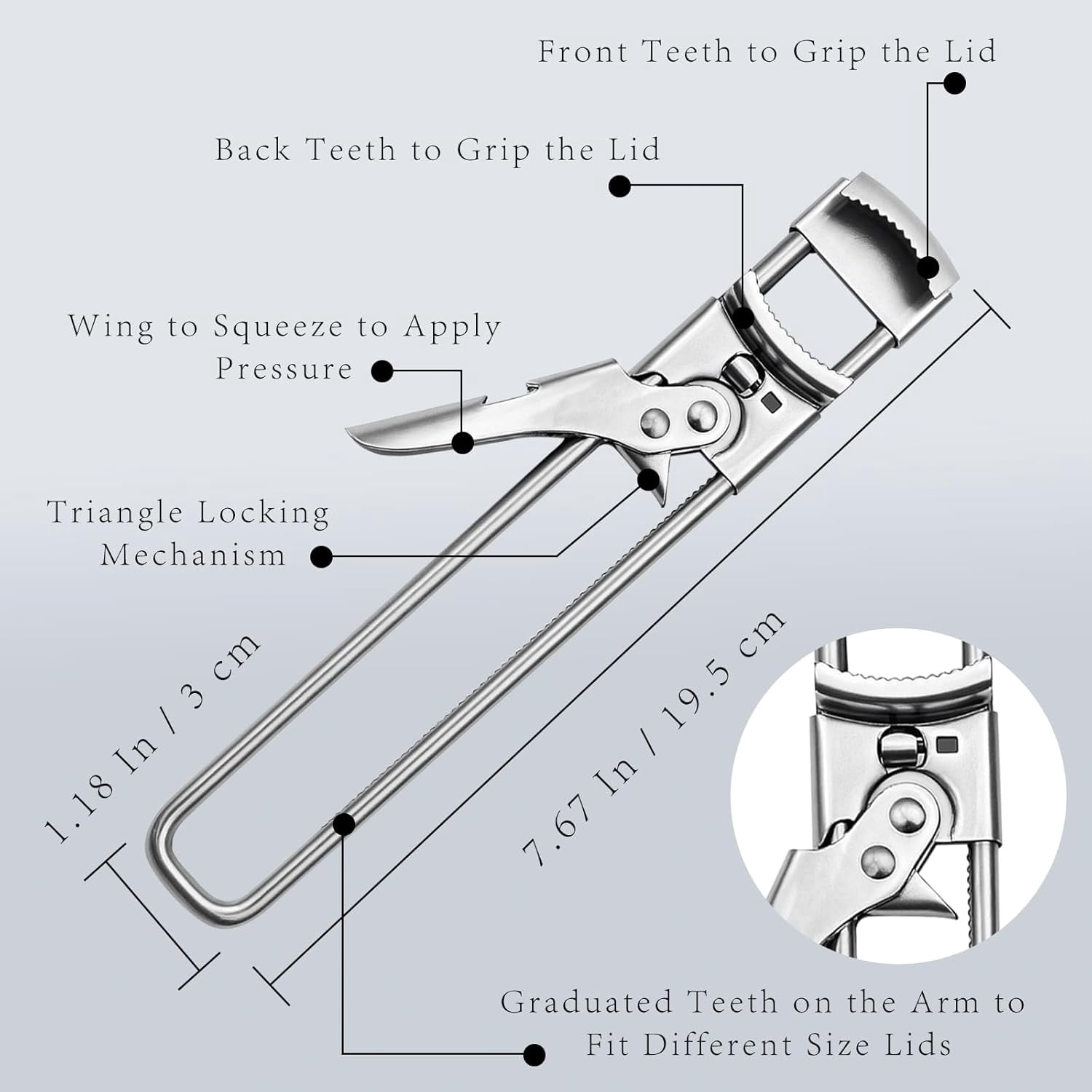 FRKSMD-2-Pack Adjustable Stainless Steel Jar & Can Opener Set, Multifunction Lid Opener for Weak Hands and Easy Grip Use