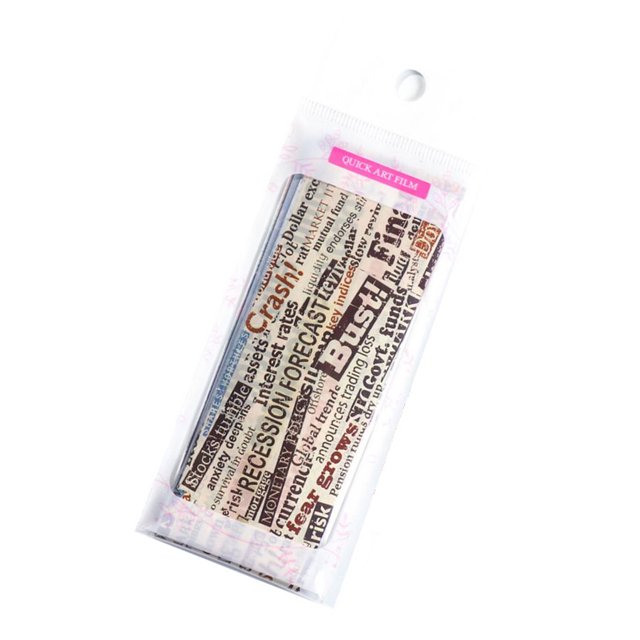 Vogacara 10 piezas de película de transferencia de manicura, decoración de manos, patrón de periódico, pegatina para manicura, decoración Juegos de manicura