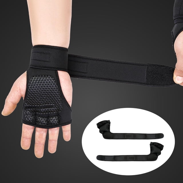 Mujeres de guantes de pesas, medios guantes de entrenamiento, cinturón de cintura de gimnasia, soporte manual, pulsera de gimnasia, guantes sin M