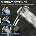 thumbnail image 3 of HOPOPRO Showerhead with Headheld,3 Spray Settings Handheld Showerhead for Bathroom,Square Hand Held Showerhead with Hose and Bracket, 3 of 7