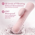 thumbnail image 5 of Blush | Jaymie 9.25 Inch G Spot Clitoral Dual Stimulation Rabbit Vibrator In Pink - 10 Vibration Modes - Soft Silicone, 5 of 10