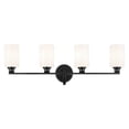 thumbnail image 4 of 55227BK Kichler Lighting Gioe - 4 Light Bath Vanity-10.5 Inch Tall and 32.25 Inch Wide-Black Finish-White Glass Color, 4 of 6