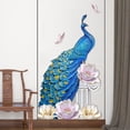 thumbnail image 3 of Creative Blue Peacock Wall Sticker Removable Wall Decor, 3 of 5