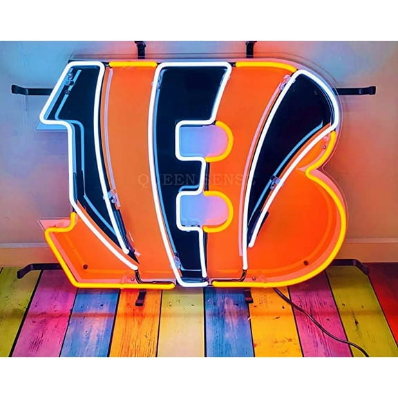 Queen Sense 20"x16" For Cincinnatis Sports Team Bengals Neon Sign HD Vivid Printing Handmade Artwork Neon Light 120CCNBLVVD