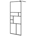 thumbnail image 2 of vidaXL Walk-in Shower Wall with Shelf Black 31.5"x76.8" ESG Glass&Aluminum, 2 of 8