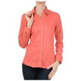 thumbnail image 3 of KOGMO Womens Basic Long Sleeve Button Down Shirts Office Work Blouse (S-3X), 3 of 7