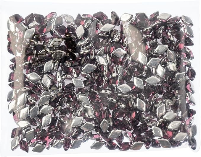 Matubo Czech Gemduo 2-Hole 50g Amethyst/Backlit 20060-27002 Glass beads for Jewelry Making, DIY Crafts & Decoration
