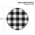 thumbnail image 2 of Honeii White And Black Plaid print Leather Coaster Set of 4, ideal for safeguarding your furniture from drinks spills and effortless cleanup-Round Shape, 2 of 6