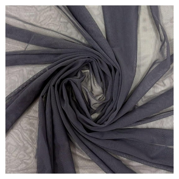 4-Way Stretch Power Mesh Fabric by The Yard - 60" Wide Nylon Spandex Sheer Net - Breathable & Stretchy Mesh Fabric for Sewing Activewear, Dresses, - Dark Gray - 2 Yards