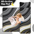 thumbnail image 4 of Black and Gold Marble Pattern Teens Toddler Nap Mat with Pillow, Sleeping Mat Bag for Preschool Daycare 59"x22", 4 of 6