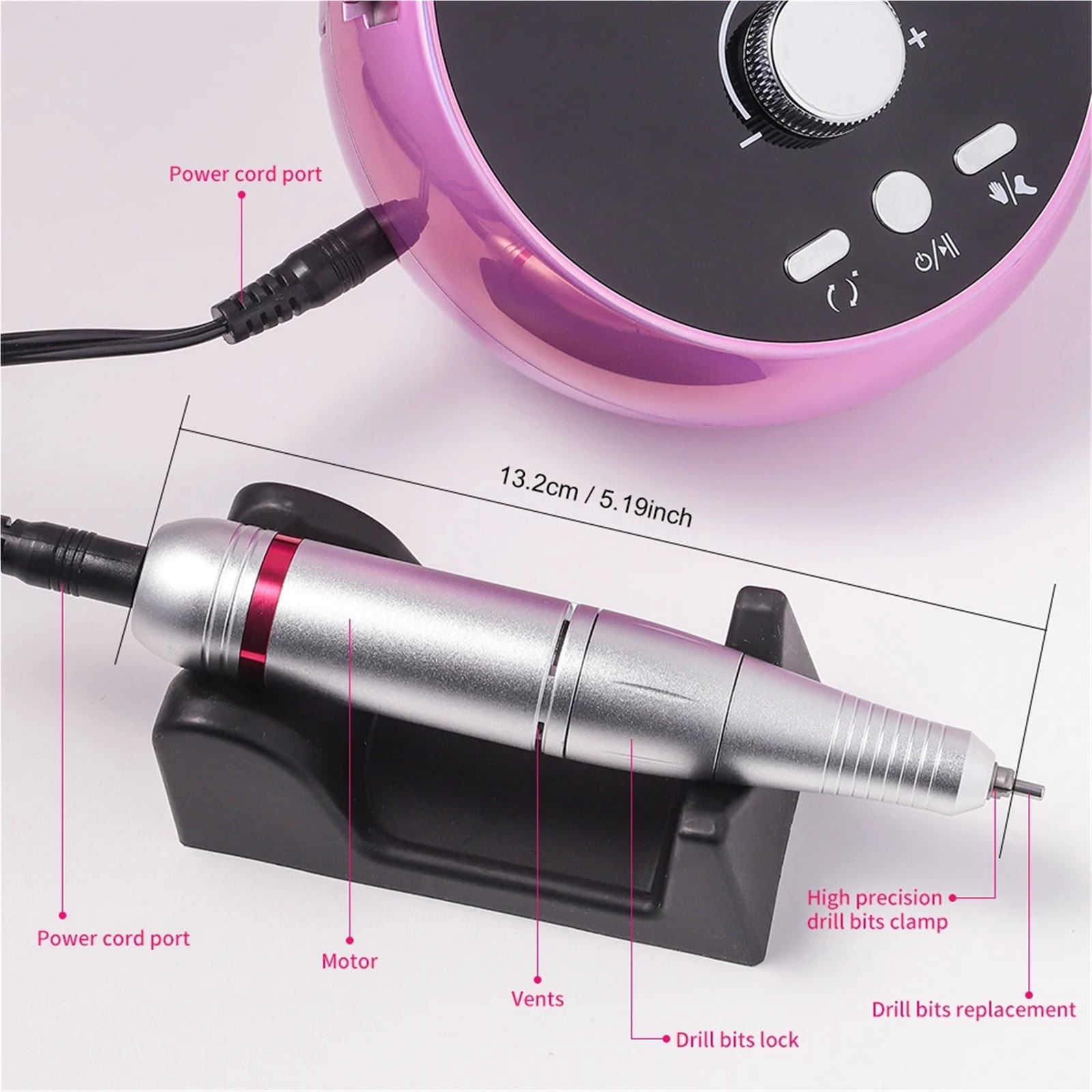 45000RPM Professional Electric Nail Drill Manicure Machine Low Noise Nails Sander Set Nail Salon Polisher Equipment Tools