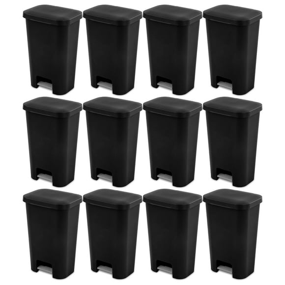 Sterilite 11.9 Gal Rectangle Étape sur Poubelle Cuisine Panier (12 Pack)