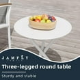 thumbnail image 7 of JAMFLY 3 Pieces Patio Bistro Set, Outdoor Small Patio Furniture Set with 2 Chairs and Table, Sturdy & Comfortable Patio Furniture Set for Balcony, Porch, Yard, Garden, White, 7 of 7