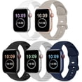 thumbnail image 1 of 5 Pack Bands Compatible with Apple Watch Band 38mm 40mm 41mm 42mm 44mm 45mm, Compatible with iWatch Series 7 6 5 4 3 2 1 SE Women Men Stone/Black/Whit, 1 of 5