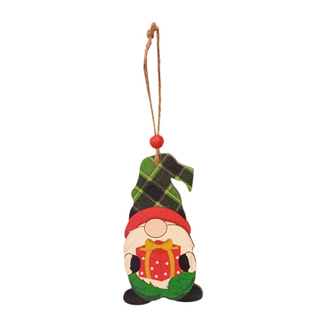 Decoraciones de Árbol de Navidad Enano de Navidad Colgando Ornamentos de Madera Decoración Hecha a Mano de Madera de Santa Claus Decoración de Árbol de Navidad Enano Colgante con Cuerda Decoración de