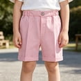 thumbnail image 5 of LIBRCLO Kids Shorts for Boys Size 11-12 Years with Pockets Casual Lightweight Summer School Uniform Suit Shorts Pink, 5 of 5