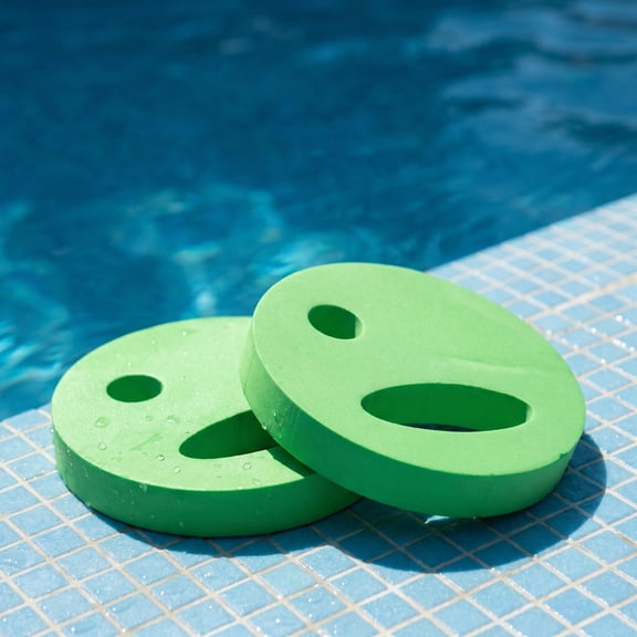 2 Pieces Water Exercise Discs, Handhelds Round Water Floats Disc, Eva Foam Water Hand Discs, Water Aerobic Equipment Hand Held Swim Disc, for Pool Exercise Resistance Water Weights