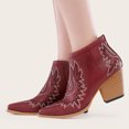 thumbnail image 7 of asdoklhq Womens Waterproof Work Boots,Women's Boots High Heel Pointed Toe Boots Slip-on Shoes Embroidered Shoes Warm Boots Ankle Boots Winter Casual Women Shoes, 7 of 7